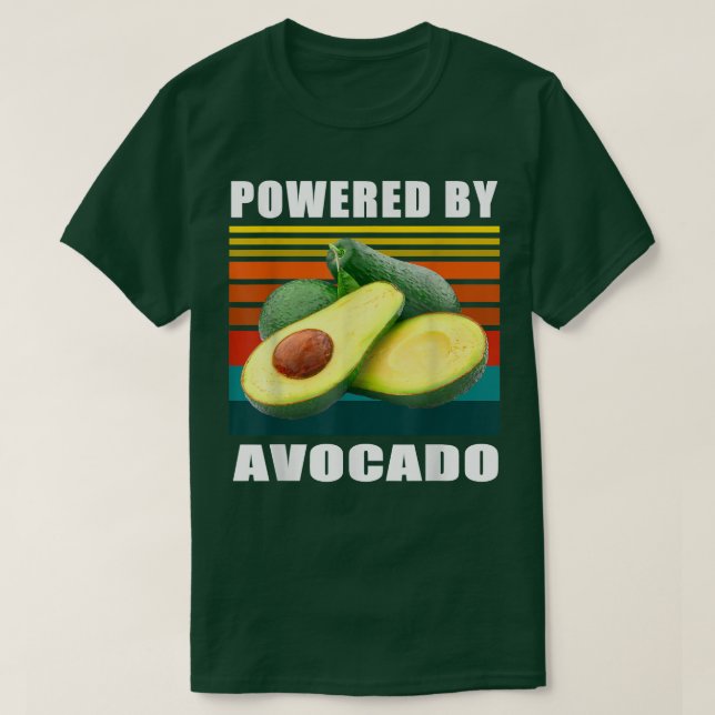 Funny Vegan Foodie Lovers Powered By Avocado Men W T-Shirt (Design Front)