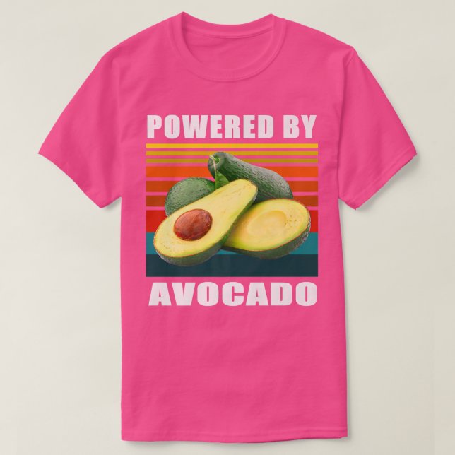 Funny Vegan Foodie Lovers Powered By Avocado Men W T-Shirt (Design Front)