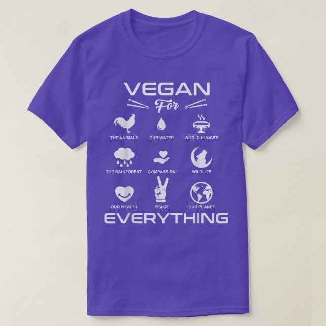 Funny Vegan Gift Vegan For Everything Vegetarian  T-Shirt (Design Front)