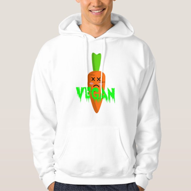 Funny Vegan Halloween Costume or Gag Gift Hoodie (Front)