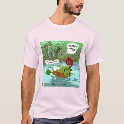 Funny Vegan Hunters by LTCartoons  T_Shirt