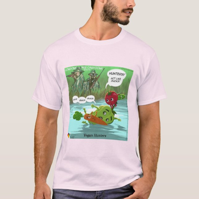 Funny Vegan Hunters by LTCartoons  T-Shirt (Front)