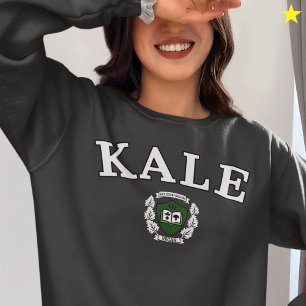 Funny Vegan Kale University Logo Sweatshirt