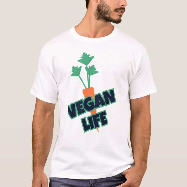 Funny Vegan Life Carrot Gift  T-Shirt (Front)