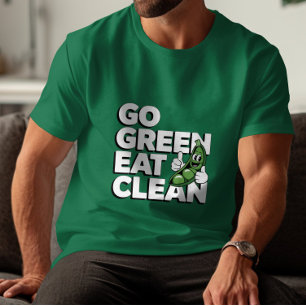 Funny Vegan Peapod Go Green Eat Clean Healthy T-Shirt