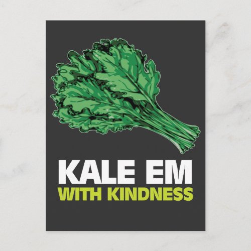 Funny Vegan Saying _ Kale Healthy Food Veggie Gift Postcard