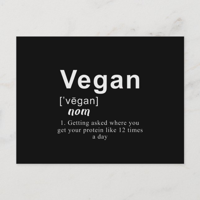 Funny Vegan Shirt - Vegan Definition Postcard (Front)