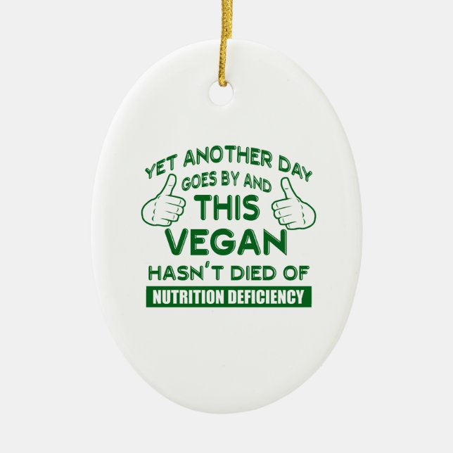 Funny Vegan T-shirt Ceramic Ornament (Front)