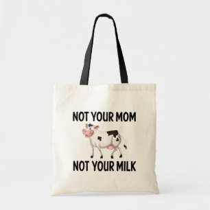 Funny Vegan, Vegetarian Cow / Milk Quote Tote Bag