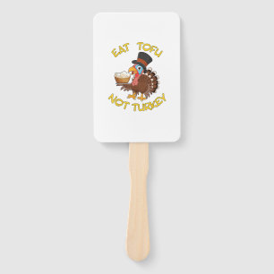 Funny Vegan Vegetarian Thanksgiving Meal Eat Tofu  Hand Fan