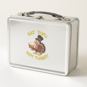 Funny Vegan Vegetarian Thanksgiving Meal Eat Tofu  Metal Lunch Box