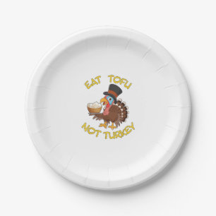 Funny Vegan Vegetarian Thanksgiving Meal Eat Tofu Paper Plates