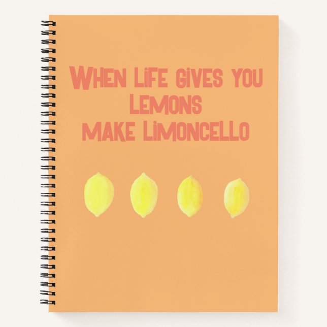 Funny Vegan When Life Gives You Lemons Notebook (Front)