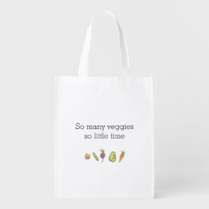 Funny VeganQuoteSo Many Veggies So little Time Bag