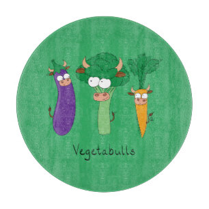 Funny Vegetables Cute Cartoon Kids Cutting Board