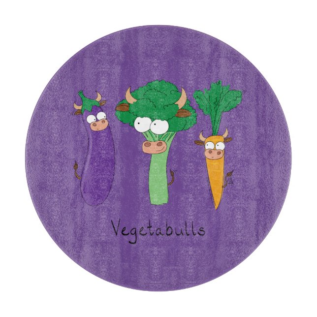 Funny Vegetables Cute Cartoon Kids Cutting Board (Front)
