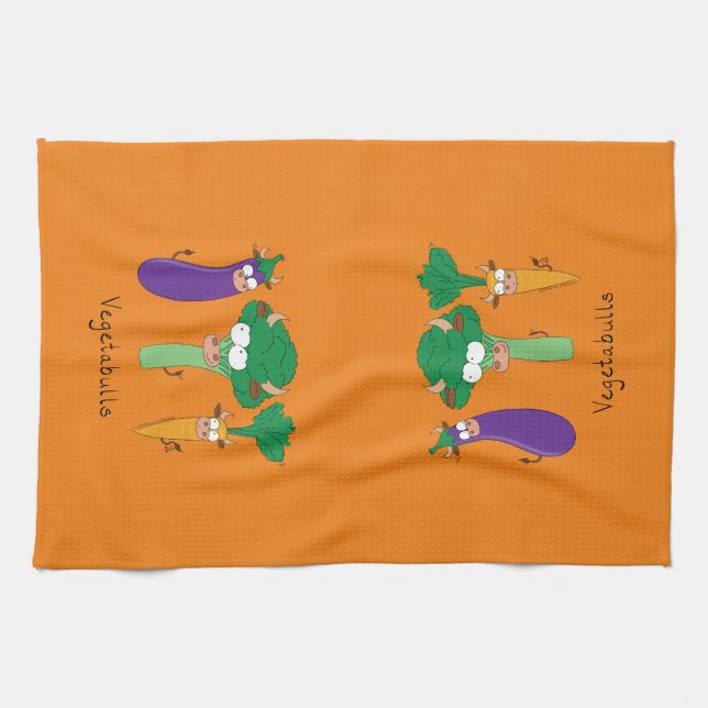 Funny Vegetables Cute Cartoon Kids Kitchen Towel (Horizontal)