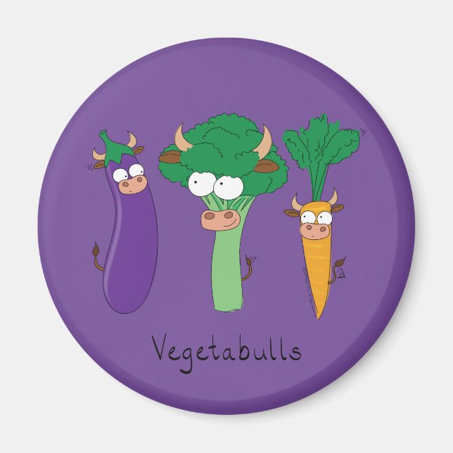 Funny Vegetables Cute Cartoon Kids Magnet (Front)