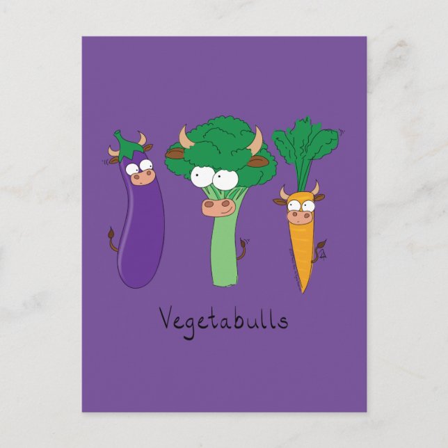 Funny Vegetables Cute Cartoon Kids Postcard (Front)