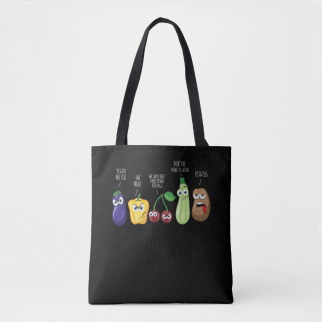 Funny Vegetables Humor Vegan Sarcastic Quote Tote Bag (Front)