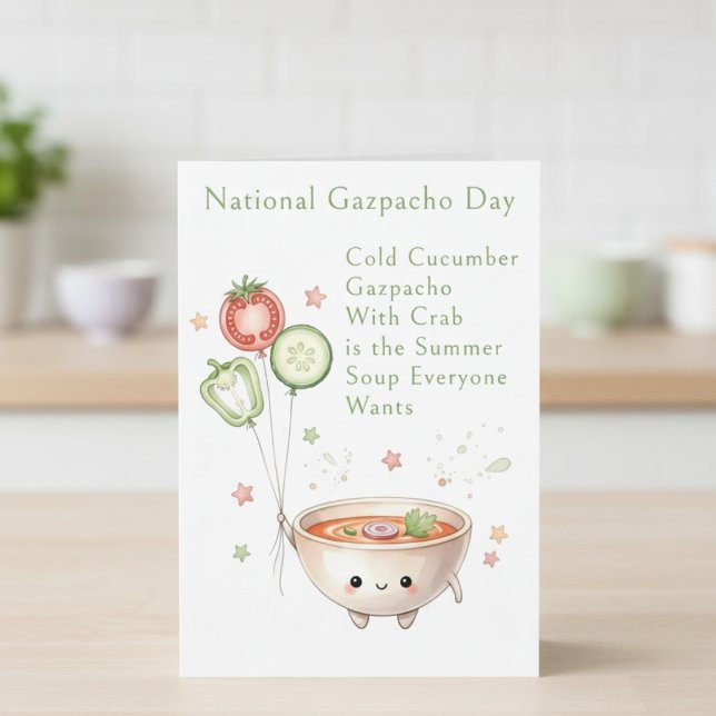 funny vegetables National Gazpacho Day Thank You Card (Creator Uploaded)