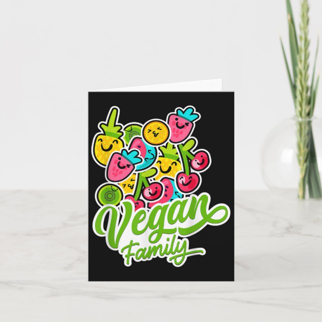 Funny Vegetarian Cool Veggie Fruits Veganism World Card (Front)