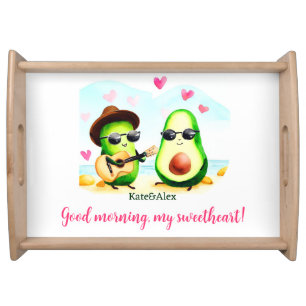 Funny Vegetarian Couple in Love, Valentines Serving Tray