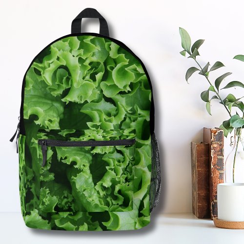 Funny Vegetarian Green Lettuce Vegetable Kitchen Printed Backpack