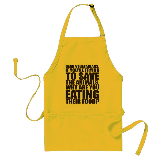 Funny Vegetarian Joke Adult Apron (Front)
