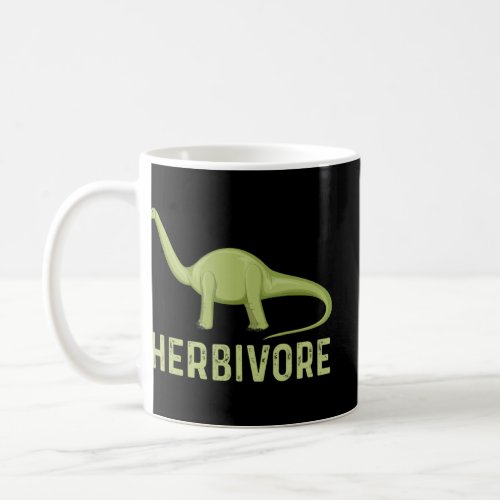 Funny Vegetarian Life Style Herbivore Cute Dinosau Coffee Mug