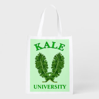 Funny Vegetarian or Vegan Kale University Green Grocery Bag