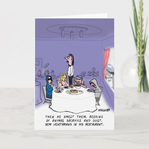 Funny Vegetarian or Vegan Restaurant greeting card