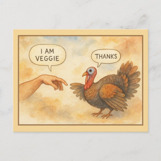 Funny Vegetarian Thanksgiving  Postcard (Front)