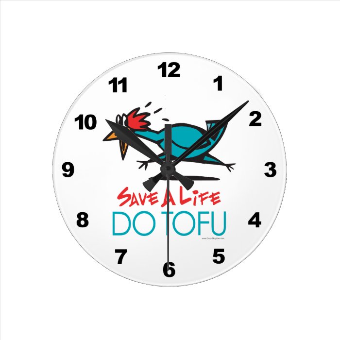 Funny Vegetarian Tofu Round Clock