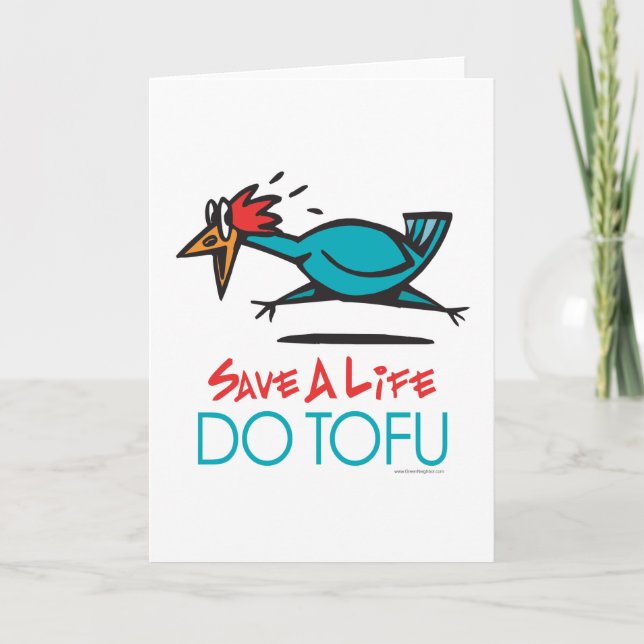 Funny Vegetarian, Vegan DO TOFU Holiday Card (Front)