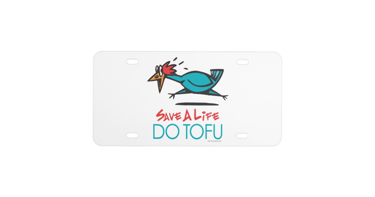 Funny Vegetarian, Vegan DO TOFU License Plate Zazzle