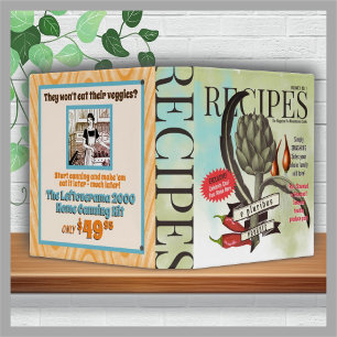 Funny veggie faux magazine recipe cookbook binder