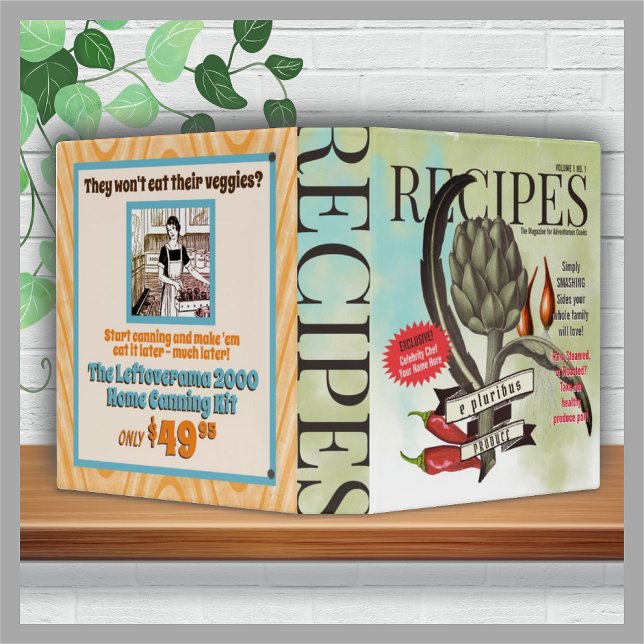 Funny veggie faux magazine recipe cookbook binder (Creator Uploaded)