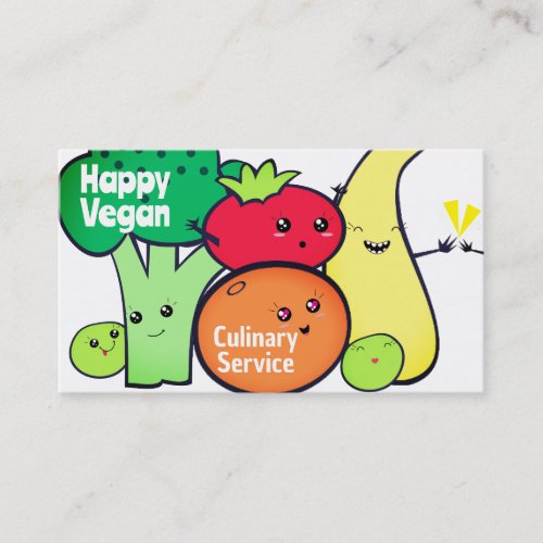 funny veggies fruits high five cooking biz cards business cards