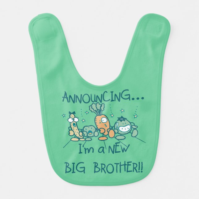 Funny Veggies I'm a Big Brother Bib (Front)