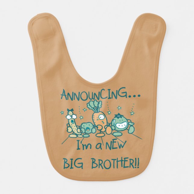 Funny Veggies I'm a Big Brother Bib (Front)