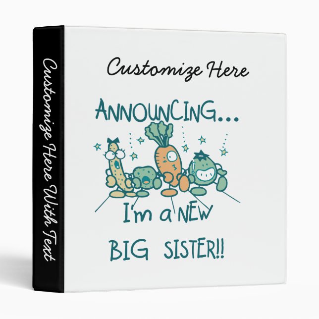 Funny Veggies New Big Sister Binder (Front/Spine)