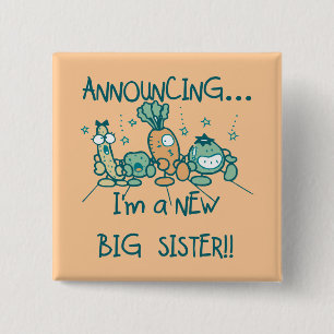 Funny Veggies New Big Sister Button