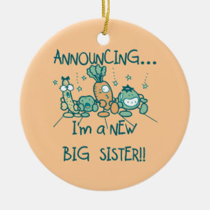 Funny Veggies New Big Sister Ceramic Ornament