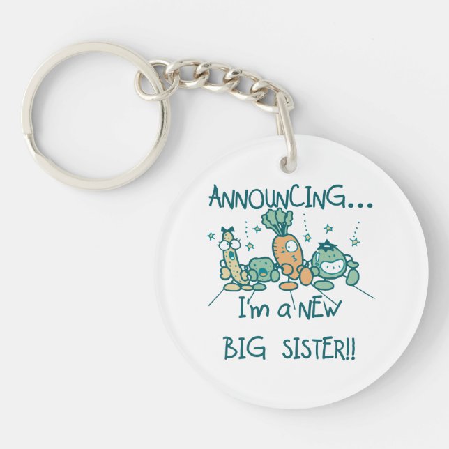 Funny Veggies New Big Sister Keychain (Front)