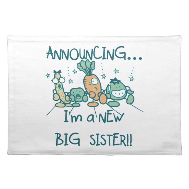 Funny Veggies New Big Sister Placemat (Front)