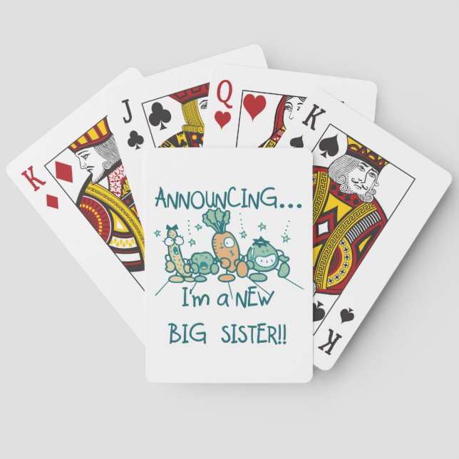 Funny Veggies New Big Sister Poker Cards (Back)
