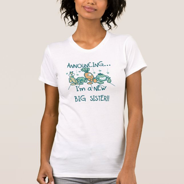 Funny Veggies New Big Sister T-Shirt (Front)