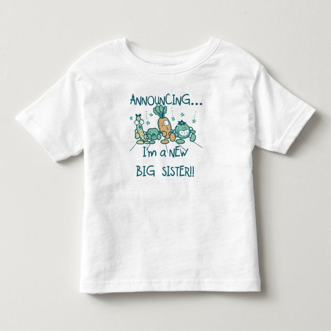 Funny Veggies New Big Sister Toddler T-shirt (Front)