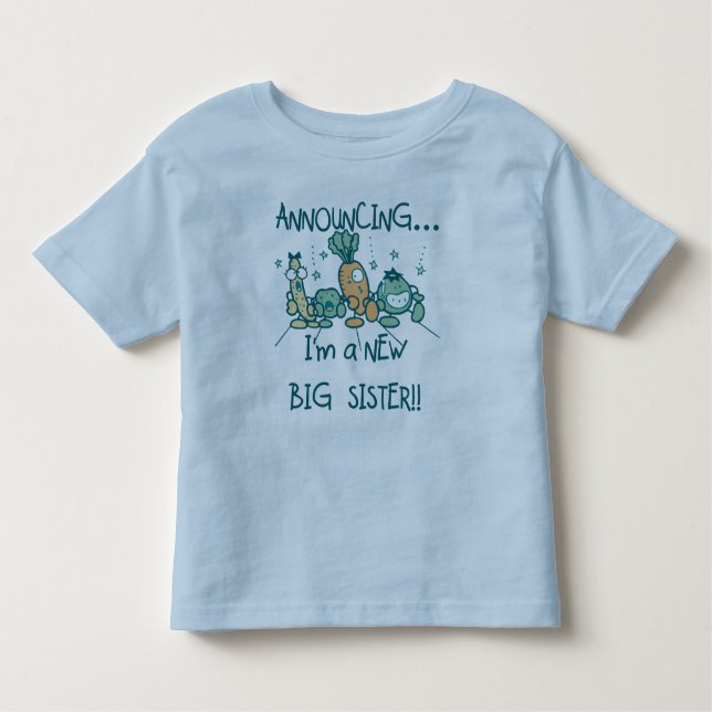 Funny Veggies New Big Sister Toddler T-shirt (Front)